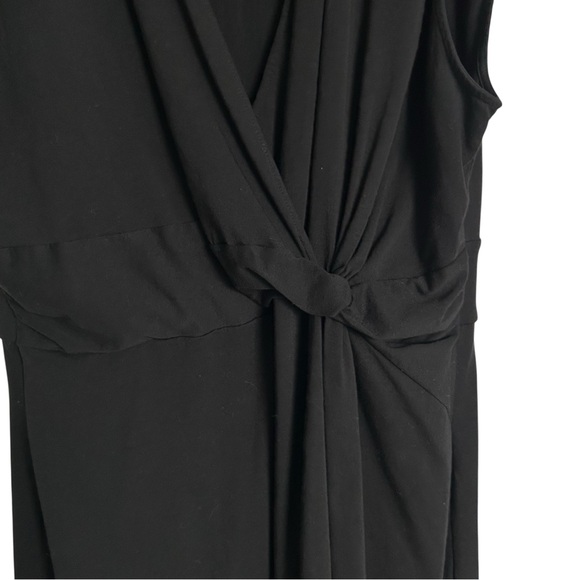 Lands End Petite Faux Wrap Dress Black Cap Sleeve Size 2X 20W-22W - Picture 7 of 11